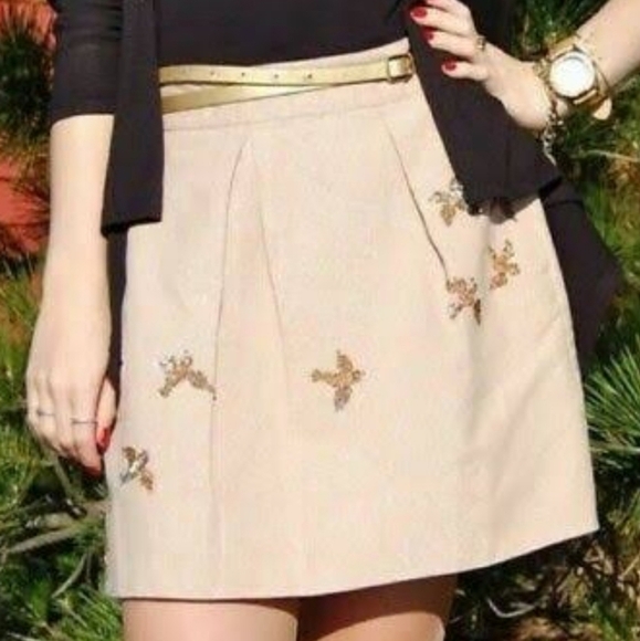 Leifnotes Blush Pink Cotton Blend Sequin Bird Sz 2 - Picture 1 of 11